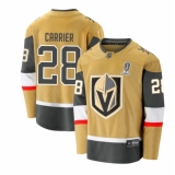 Men's Vegas Golden Knights #28 CARRIER Gold 2023 Stanley Cup Champions Stitched Jersey