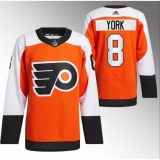 Men's Philadelphia Flyers #8 Cam York 2023 24 Orange Stitched Jersey