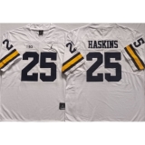 Men's Michigan Wolverines #25 HASKINS White Stitched Jersey