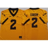 Men's Michigan Wolverines #2 CORUM Yellow Stitched Jersey