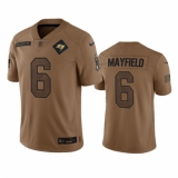 Men's Tampa Bay Buccaneers #6 Baker Mayfield 2023 Brown Salute To Service Limited Football Stitched Jersey