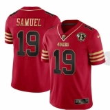 Men's San Francisco 49ers #19 Deebo Samuel Red 75th Anniversary Stitched Football Jersey