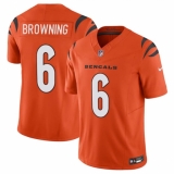 Men's Cincinnati Bengals #6 Jake Browning Orange 2023 F.U.S.E. Vapor Untouchable Limited Football Stitched Jersey