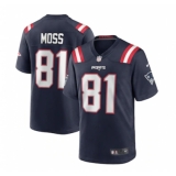 Men's New England Patriots #81 Randy Moss Blue Limited Stitched Jersey
