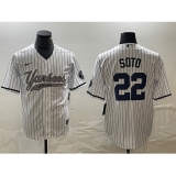 Men's New York Yankees #22 Juan Soto White Cool Base Stitched Baseball Jersey