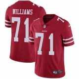 Men's San Francisco 49ers #71 Trent Williams Red Anniversary Vapor Untouchable Limited Stitched Football Jersey