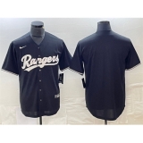Men's Texas Rangers Blank Black Cool Base Stitched Baseball Jersey