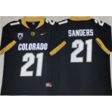 Men's Colorado Buffaloes #21 Shilo Sanders Black 2023 With PAC-12 Patch Stitched Football Jersey