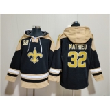 Men's New Orleans Saints #32 Tyrann Mathieu Black Ageless Must-Have Lace-Up Pullover Hoodie