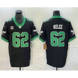 Men's Philadelphia Eagles #62 Jason Kelce Black C 2023 FUSE Vapor Limited Throwback Stitched Jersey