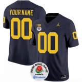 Men's Michigan Wolverines ACTIVE PLAYER Custom 2023 F.U.S.E. Navy Blue Rose Bowl Stitched Jersey