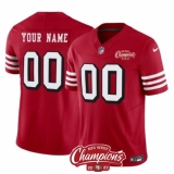 Men's San Francisco 49ers Active Player Custom Red 2023 F.U.S.E. NFC West Champions Patch Alternate Football Stitched Jersey