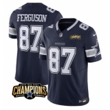 Men's Dallas Cowboys #87 Jake Ferguson Navy 2023 F.U.S.E. NFC East Champions Football Stitched Jersey