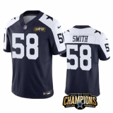 Men's Dallas Cowboys #58 Mazi Smith Navy White 2023 F.U.S.E. NFC East Champions Football Stitched Jersey
