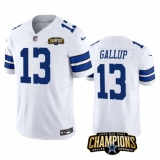 Men's Dallas Cowboys #13 Michael Gallup White 2023 F.U.S.E. NFC East Champions Football Stitched Jersey