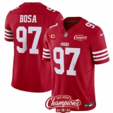 Men's San Francisco 49ers #97 Nick Bosa Red 2023 F.U.S.E. With 2-star C And NFC West Champions Football Stitched Jersey