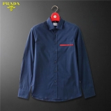 2023.7 Prada long shirt shirt man M-2XL (14)