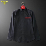 2023.7 Prada long shirt shirt man M-2XL (9)