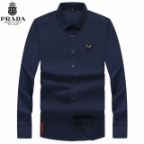 2023.8 Prada long shirt shirt man S-4XL (15)