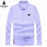 2023.8 Prada long shirt shirt man S-4XL (21)
