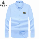 2023.8 Prada long shirt shirt man S-4XL (18)