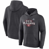 Men's San Francisco 49ers Heather Charcoal 2023 Playoffs Fleece Pullover Hoodie