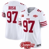 Men's San Francisco 49ers #97 Nick Bosa White 2023 F.U.S.E. With 2-star C And NFC West Champions Football Stitched Jersey