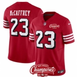 Men's San Francisco 49ers #23 Christian McCaffrey Red 2023 F.U.S.E. NFC West Champions Alternate Football Stitched Jersey