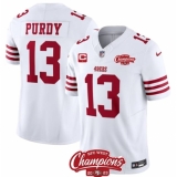 Men's San Francisco 49ers #13 Brock Purdy White 2023 F.U.S.E. With 1-star C And NFC West Champions Football Stitched Jersey
