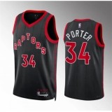 Men's Toronto Raptors #34 Jontay Porter Black Statement Edition Stitched Basketball Jersey
