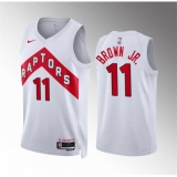 Men's Toronto Raptors #11 Bruce Brown Jr White Association Edition Stitched Basketball Jersey