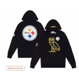 Men's Pittsburgh Steelers OVO x NFL Black OG Owl Pullover Hoodie