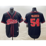 Men's San Francisco 49ers #54 Fred Warner Black Red With Cool Base Stitched Baseball Jersey