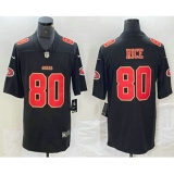 Men's San Francisco 49ers #80 Jerry Rice Black Red Fashion Vapor Limited Stitched Jersey