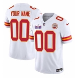 Men's Kansas City Chiefs Active Player Custom White 2024 F.U.S.E. Super Bowl LVIII Patch Vapor Untouchable Limited Football Stitched Jersey