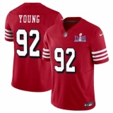 Men's San Francisco 49ers #92 Chase Young New Red 2024 F.U.S.E. Super Bowl LVIII Vapor Untouchable Limited Football Stitched Jersey