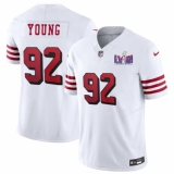Men's San Francisco 49ers #92 Chase Young New White 2024 F.U.S.E. Super Bowl LVIII Vapor Untouchable Limited Football Stitched Jersey