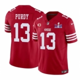 Men's San Francisco 49ers #13 Brock Purdy Red 2024 F.U.S.E. Super Bowl LVIII And 1-star C Vapor Untouchable Limited Football Stitched Jersey