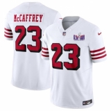 Men's San Francisco 49ers #23 Christian McCaffrey New White 2024 F.U.S.E. Super Bowl LVIII Vapor Untouchable Limited Football Stitched Jersey