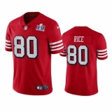 Men's San Francisco 49ers #80 Jerry Rice Red Rush Men Stitched NFL Vapor Untouchable Limited 2024 Super Bowl LVIII Jersey