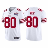 Men's San Francisco 49ers #80 Jerry Rice 2023 New White Vapor Untouchable Stitched Football 2024 Super Bowl LVIII Jersey