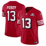 Men's San Francisco 49ers #13 Brock Purdy 2023 F U S E New Red Vapor Untouchable Limited Stitched Football 2024 Super Bowl LVIII Jersey