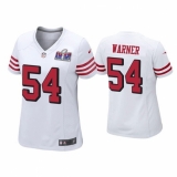 Women's San Francisco 49ers #54 Fred Warner White Throwback Vapor Untouchable Limited Stitched Football 2024 Super Bowl LVIII Jersey