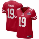Women's San Francisco 49ers #19 Deebo Samuel Red 2023 F U S E Vapor Untouchable Limited Stitched Football 2024 Super Bowl LVIII Jersey