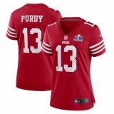 Women's San Francisco 49ers #13 Brock Purdy Red 2023 F U S E Vapor Untouchable Limited Stitched Football 2024 Super Bowl LVIII Jersey