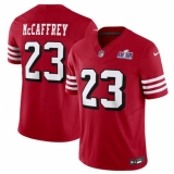 Youth San Francisco 49ers #23 Christian McCaffrey New Red 2023 F U S E Vapor Untouchable Limited Stitched Football 2024 Super Bowl LVIII Jersey