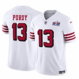 Youth San Francisco 49ers #13 Brock Purdy 2023 F U S E New White Vapor Untouchable Limited Stitched Football 2024 Super Bowl LVIII Jersey