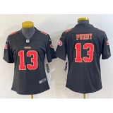 Women's San Francisco 49ers #13 Brock Purdy Black Red Fashion Vapor Limited Stitched Jersey