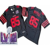 Men's San Francisco 49ers #85 George Kittle Limited Black FUSE LVIII Super Bowl Vapor Jersey