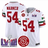 Men's San Francisco 49ers #54 Fred Warner White 2023 F U S E And Faithful To The Bay Stitched Football Jersey
